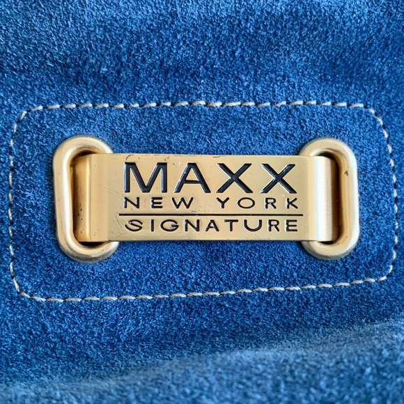 VTG Maxx New York Navy Blue Suede Crossbody + Coin Purse - Picture 9 of 9